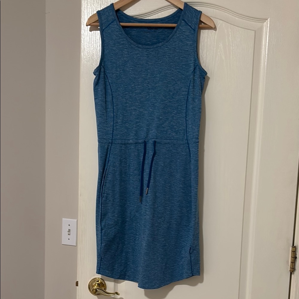 Columbia -Blue Sleeveless Sheath Midi Dress for Work